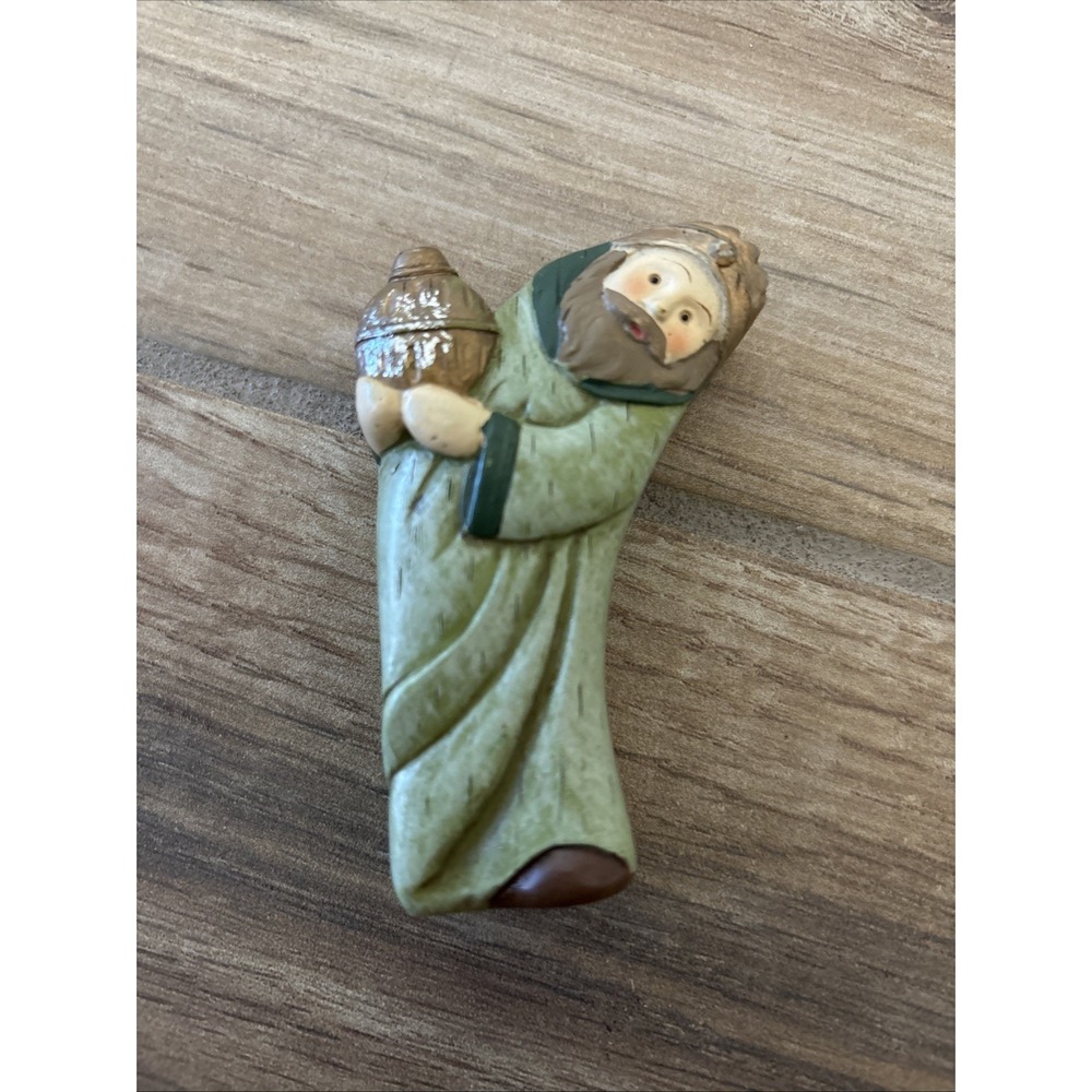 Wooden Carved Wiseman Magi Bible Nativity Vintage 4"